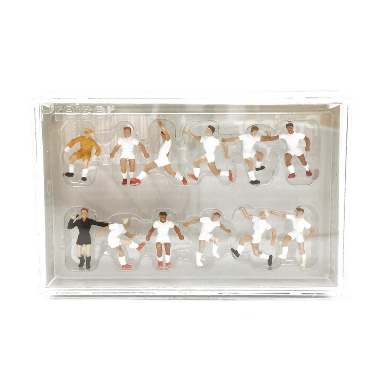 Equipe de Foot "Blanche" + arbitre-HO 1/87-PREISER 10762