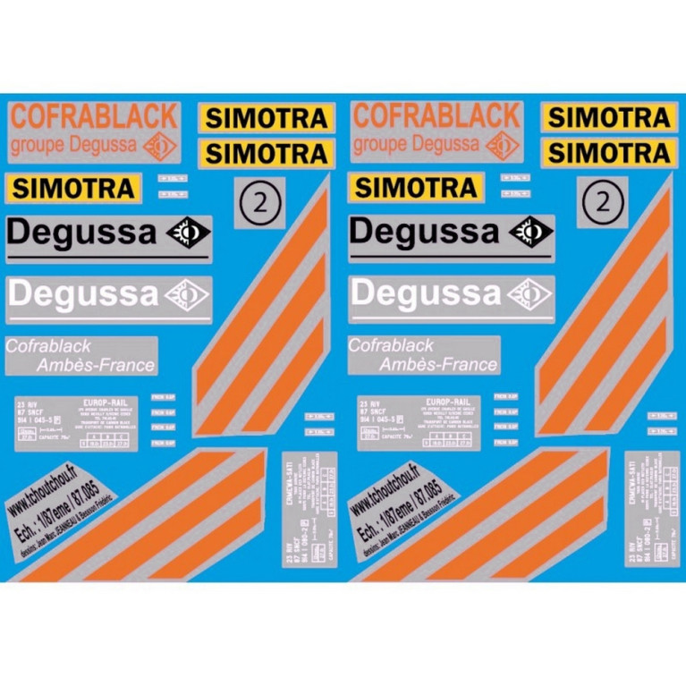 Wagon Degussa + Sinotra décalcomanies-HO 1/87-TCHOUTCHOU 87126