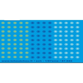 Logos "B" SNCB décalcomanies-HO 1/87-TCHOUTCHOU 87045