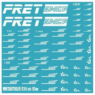 Fret SNCF + logo SNCF casquette décalcomanies-HO 1/87-TCHOUTCHOU 87014