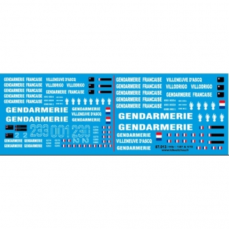 Gendarmerie Villeneuve d'Ascq décalcomanies-HO 1/87-TCHOUTCHOU 87013