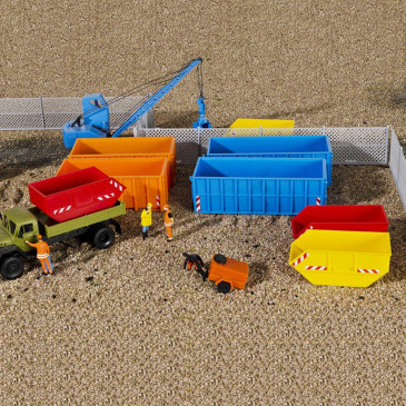 Set bennes à déchêts HO KIBRI 38648 modelisme ferroviaire  diorama neuf KIBRI