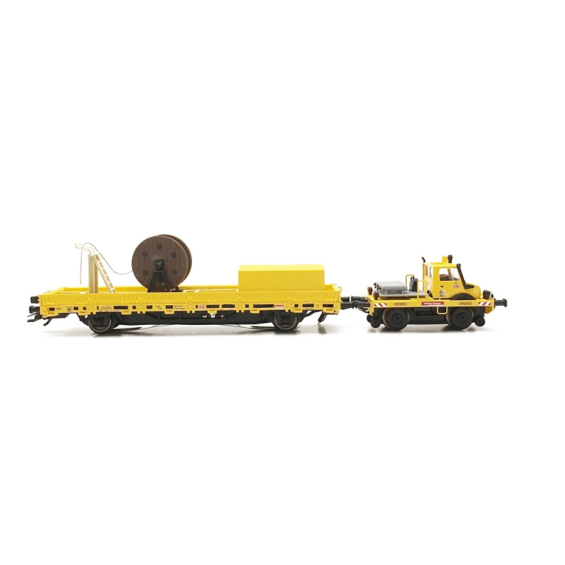 Convoi de Travaux Unimog + wagon DB Ep VI digitale son 3R-HO-1/87-MARKLIN 39940