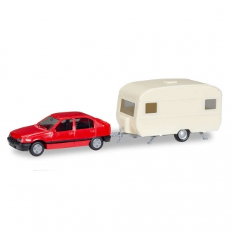 Opel Kadett + Caravane Kit-HO 1/87-HERPA 13420