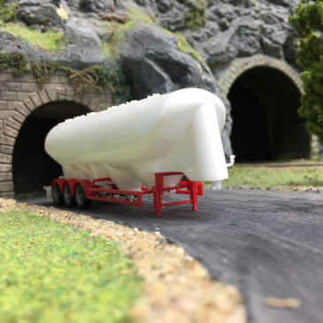 Remorque Semi Silo 55m3-HO 1/87-HERPA 075909-002
