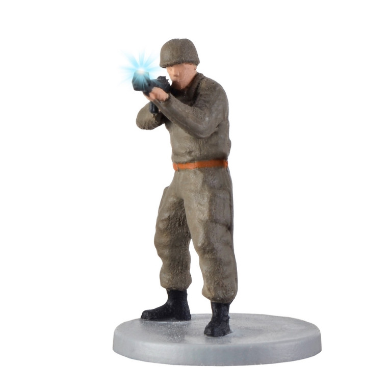 Soldat avec fusil et lumière animée-HO 1/87-VIESSMANN 1530