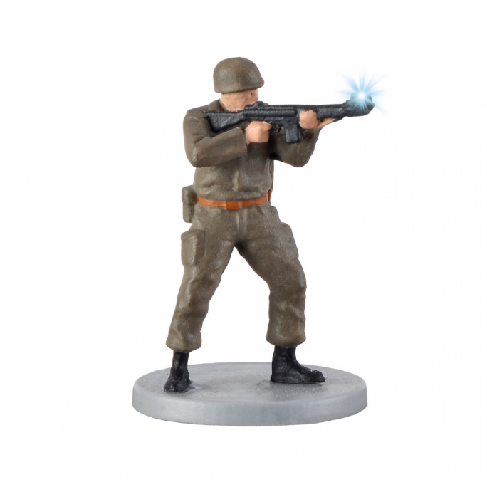 Soldat avec fusil et lumière animée-HO 1/87-VIESSMANN 1530
