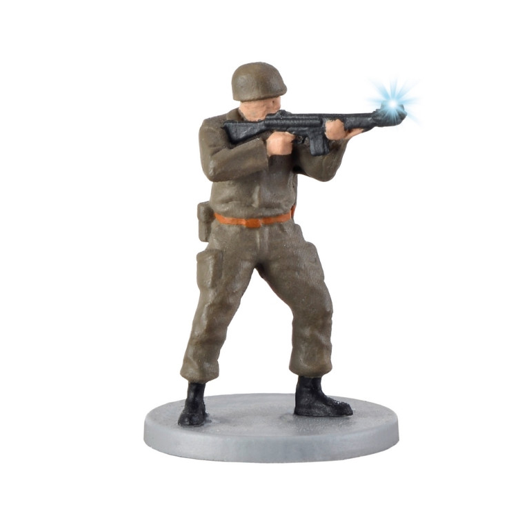 Soldat avec fusil et lumière animée-HO 1/87-VIESSMANN 1530