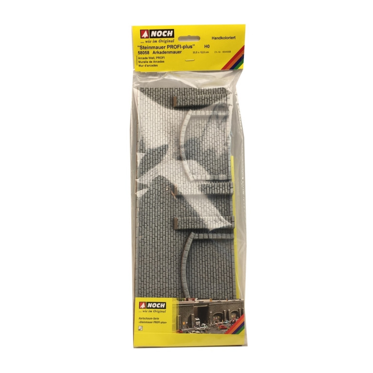 Mur d'arcade type pierres-HO 1/87-NOCH 58058