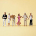 6 personnages au buffet-HO 1/87-PREISER 10440