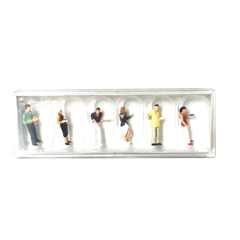 6 personnages au buffet-HO 1/87-PREISER 10440