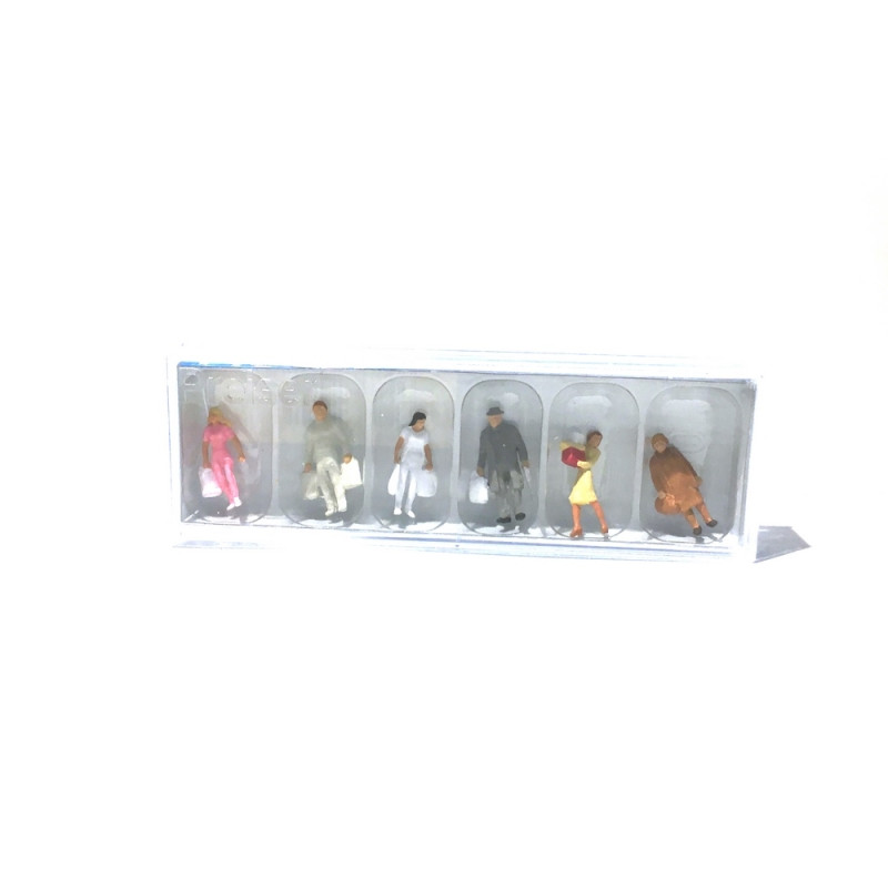 6 personnages faisant les courses-HO 1/87-PREISER 14136