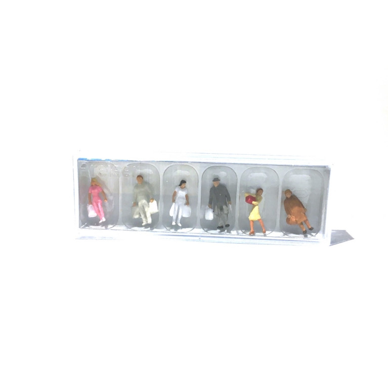 6 personnages faisant les courses-HO 1/87-PREISER 14136