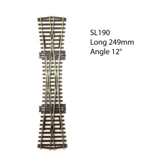 Traverse de jonction double TJD 249mm, 12°,  code 75  -HO 1/87-PECO SL190