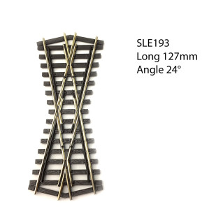 Croisement court 127mm, 24°, code 75  -HO 1/87-PECO SLE193