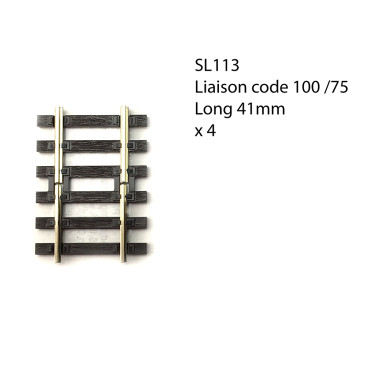 4 rails 41mm pour passer du code 100 au 75 -HO-1/87-PECO SL113