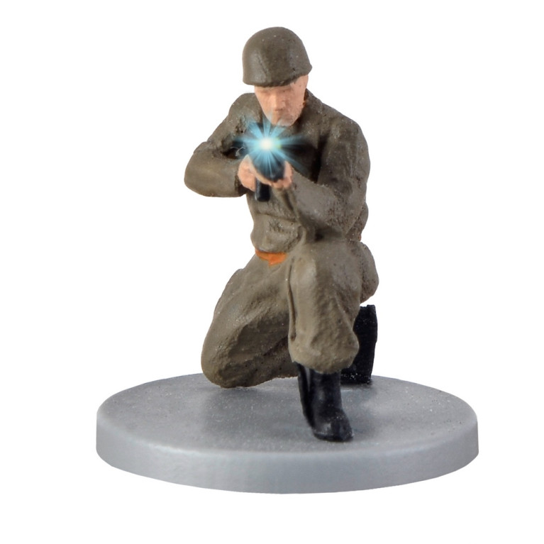 Soldat avec fusil et lumière animée-HO 1/87-VIESSMANN 1531