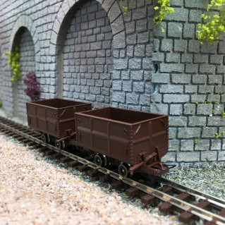 2 wagons à bascule latérale-HOe 1/87-ROCO 34499