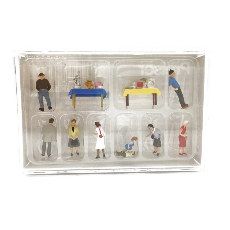 Personnages "En Brocante" / Marché aux puces N°1-HO 1/87-PREISER 10595
