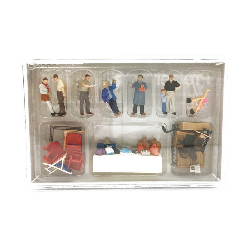 Personnages "En Brocante" / Marché aux puces N°4-HO 1/87-PREISER 10623