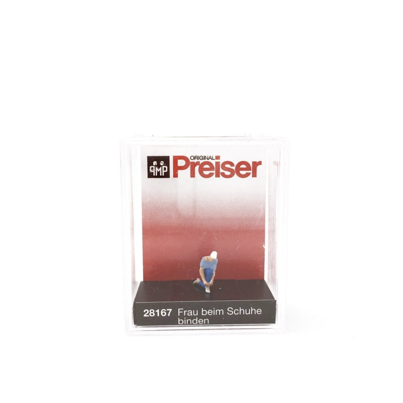 Femme relaçant sa chaussure-HO 1/87-PREISER 28167