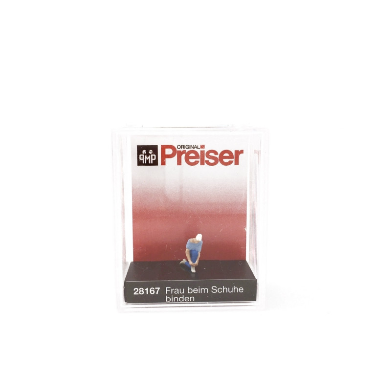 Femme relaçant sa chaussure-HO 1/87-PREISER 28167