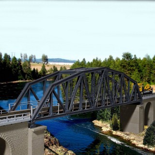 Pont droit à arc acier 1 voie-HO-1/87-KIBRI 39700