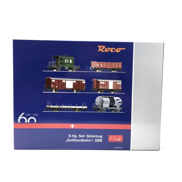 6 Wagons marchandises du Gotthardbahn SBB-HO 1/87-ROCO 76051