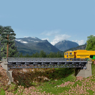 Pont droit à colombages acier 1 voie-HO-1/87-KIBRI 39707