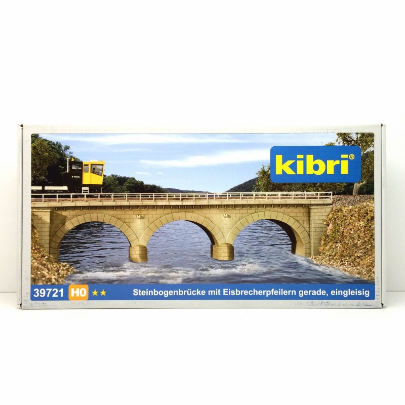 Pont droit à arc maçonné 1 voie-HO-1/87-KIBRI 39721 