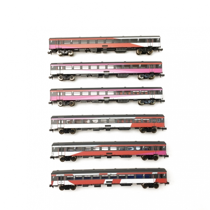 6 voitures train express ICRm NS Ep VI-N 1/160-MINITRIX 15389