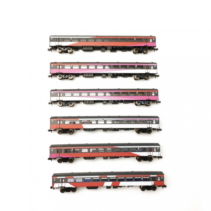 6 voitures train express ICRm NS Ep VI-N 1/160-MINITRIX 15389