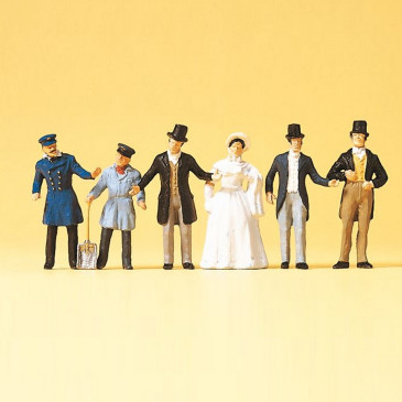 6 personnages 1847 - HO 1/87 - PREISER 12046