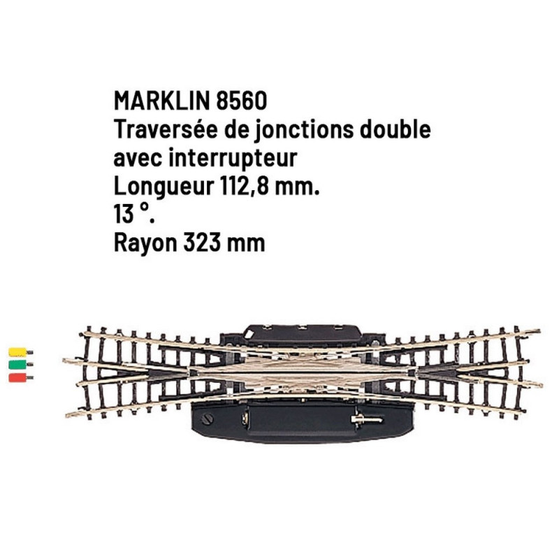 Traversée de jonctions doubles 112.8 mm - Z 1/220 - MARKLIN 8560