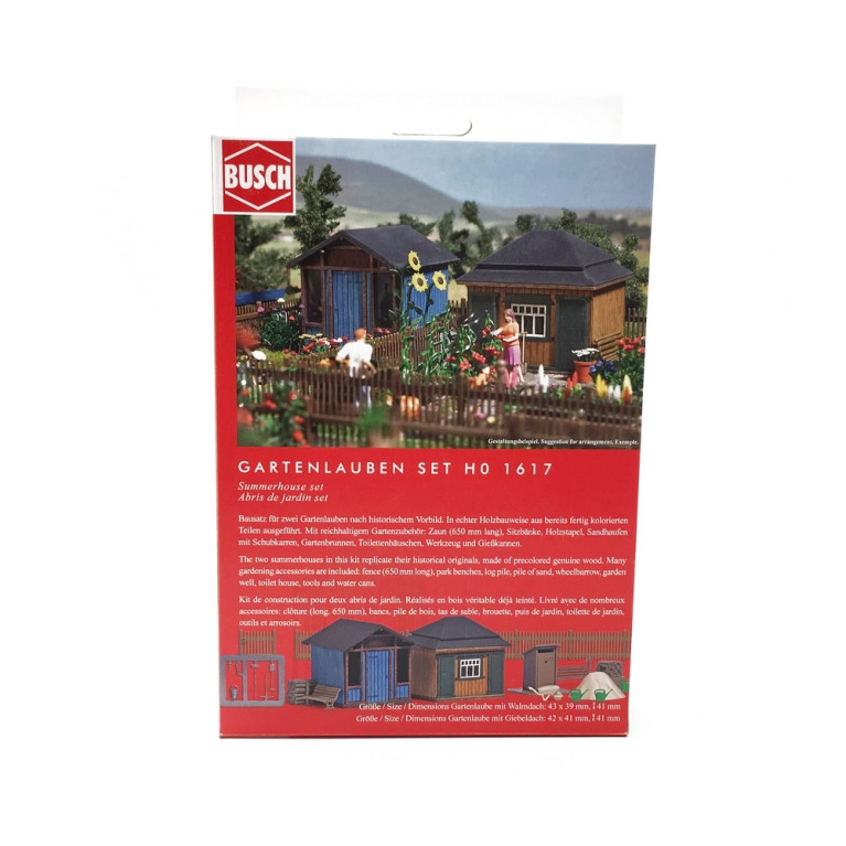 2 Abris de jardins + accessoires-HO 1/87-BUSCH 1617