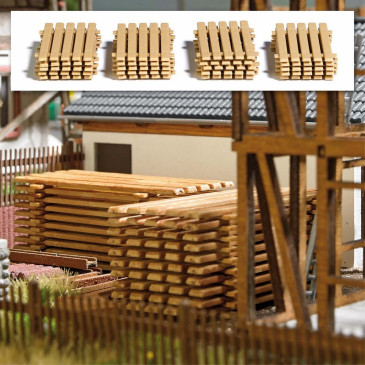 Piles de planches-HO 1/87-BUSCH 7760