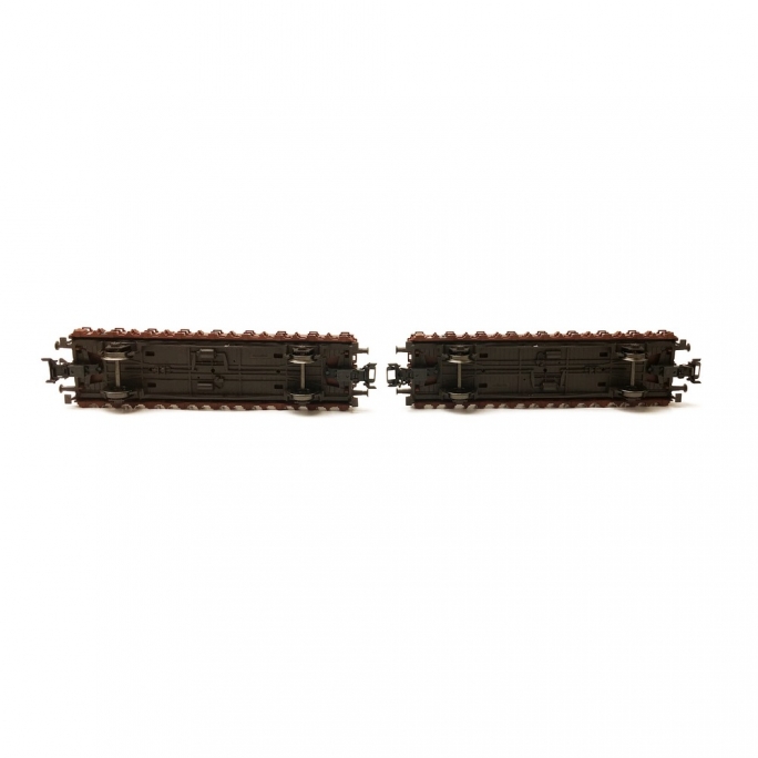 2 wagons plats à ranchers transport de voitures DAF 66 NS Ep IV-HO 1/87-MARKLIN 46404