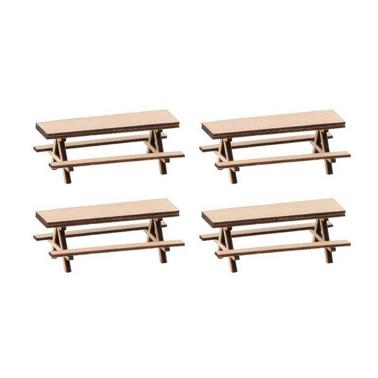 4 Tables de Pique-Nique Laser Cut minis-HO 1/87- Faller 180304
