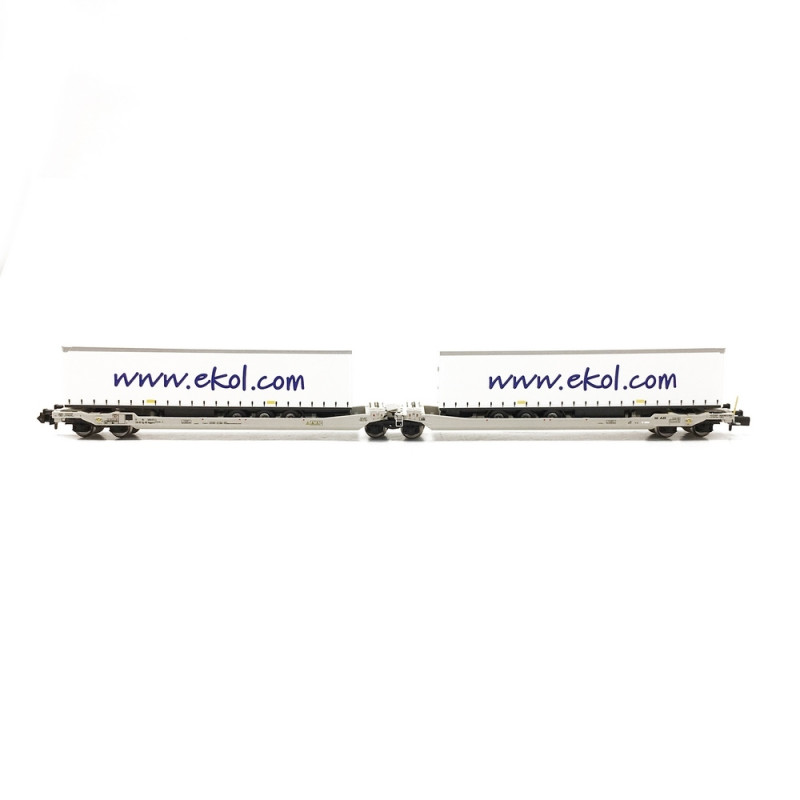 Wagons Kangourou Articulés AAE DB EKOL Ep VI - N 1/160 - REE NW179