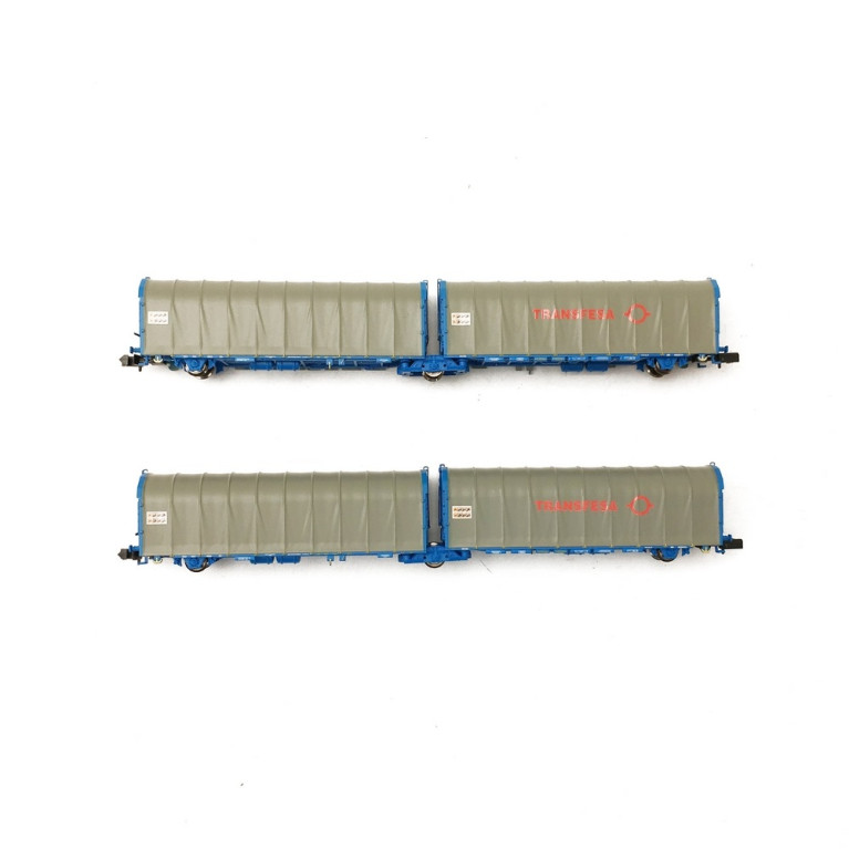 2 Wagons bâché double Lails Transfesa-N-1/160-MFTRAIN 33078/79