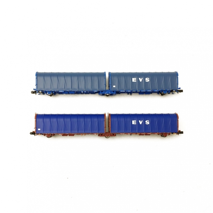 2 Wagons bâché double Lailps EVS-N-1/160-MFTRAIN 33069/70