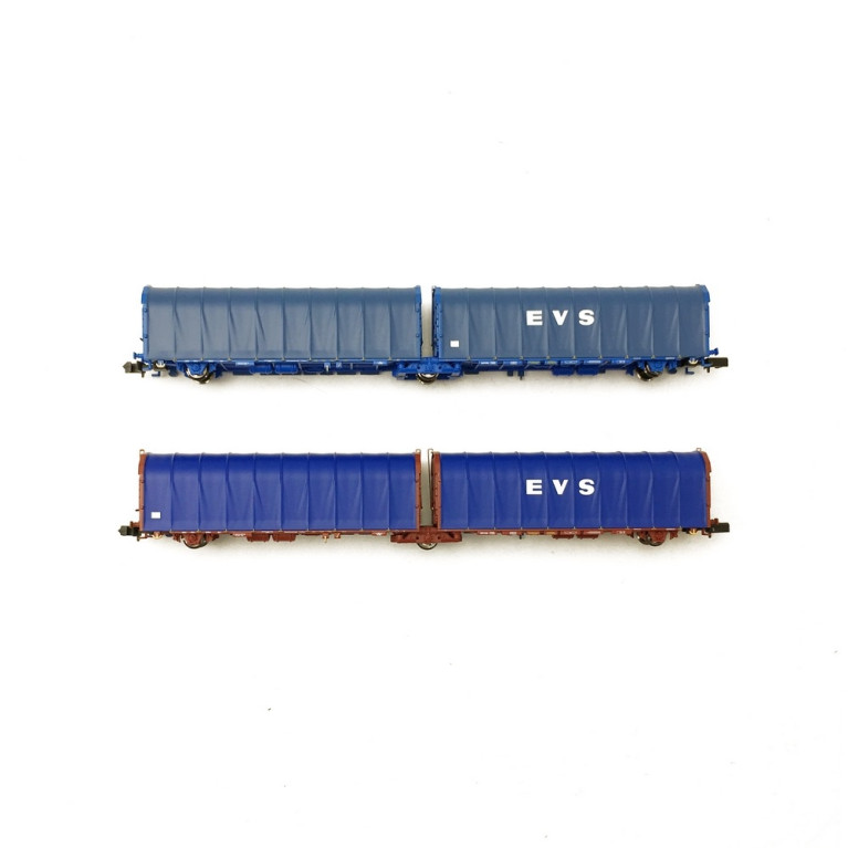 2 Wagons bâché double Lailps EVS-N-1/160-MFTRAIN 33069/70