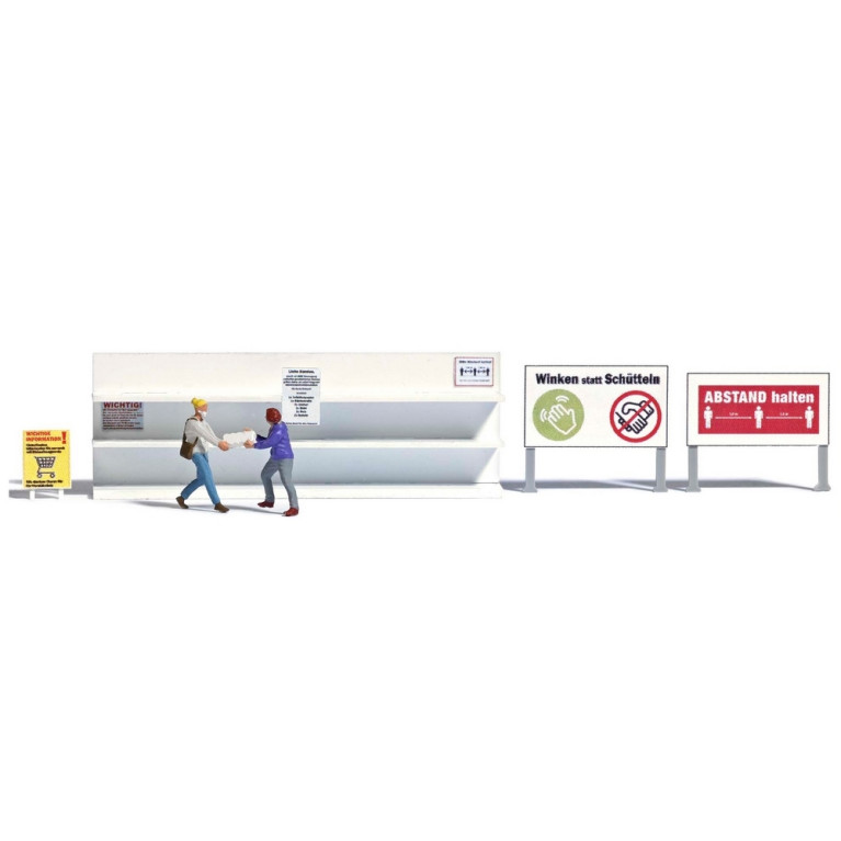 2 personnes au supermarché en 2020 -HO 1/87-BUSCH 7910