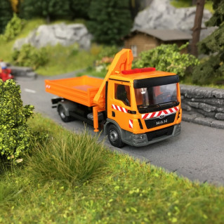 MAN TGL plateau avec grue de chargement-HO 1/87-WIKING 67505