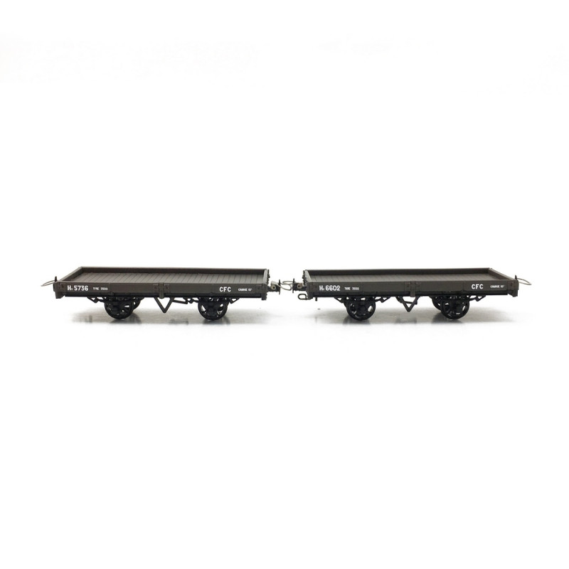 2 wagons plats Brun-HOm 1/87-REE VM021