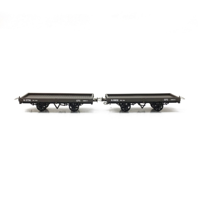 2 wagons plats Brun-HOm 1/87-REE VM021