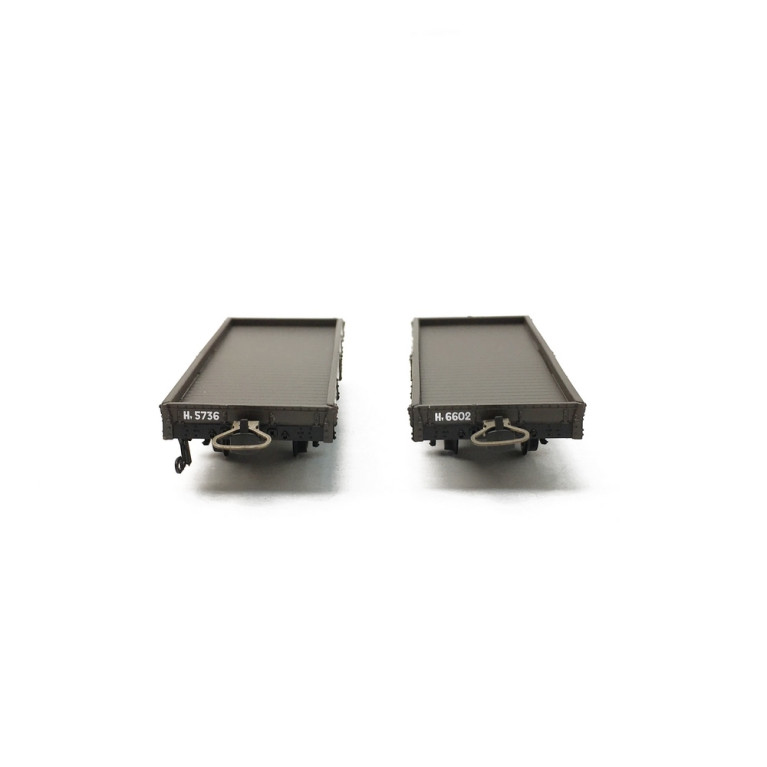 2 wagons plats Brun-HOm 1/87-REE VM021