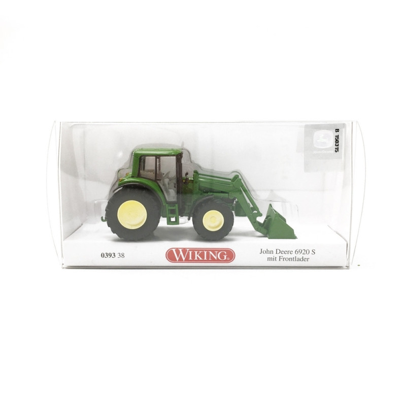 Tracteur avec Pelle / Godet John Deere 6920 S-HO 1/87-Wiking 39338
