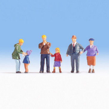 Famille de 6 Personnages en hiver-HO-1/87-NOCH 15930