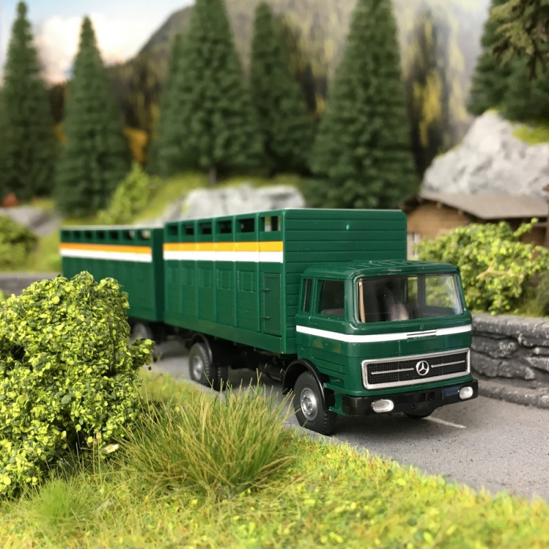 Camion Mercedes + Remorque Transport de bétail-HO 1/87-Wiking 56503